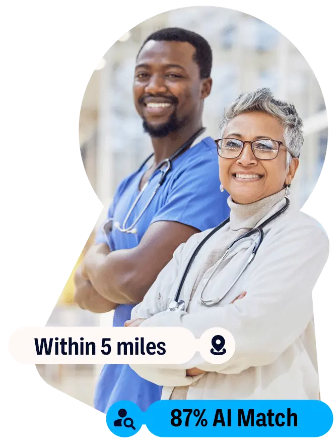 Two healthcare workers